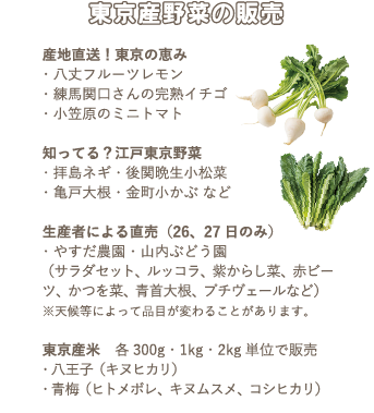東京産野菜の販売